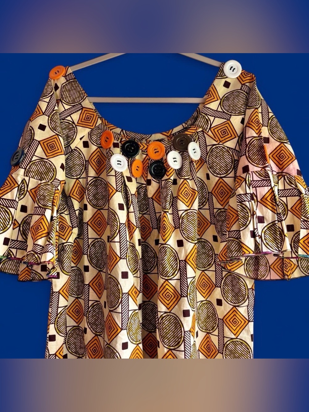 Handmade geometric colorful maxi